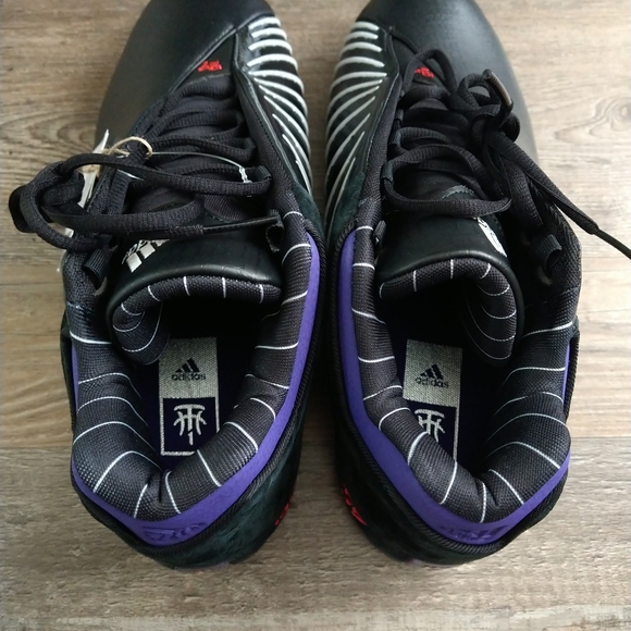 Sz 10 Adidas TMAC 3 Restomod Raptors Black Purple Mens Basketball Shoe GY2394 - Picture 4 of 9